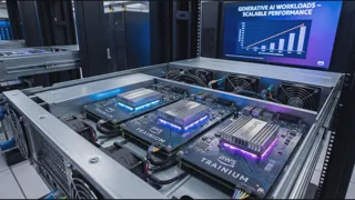 Az Amazon Trainium chip laborja